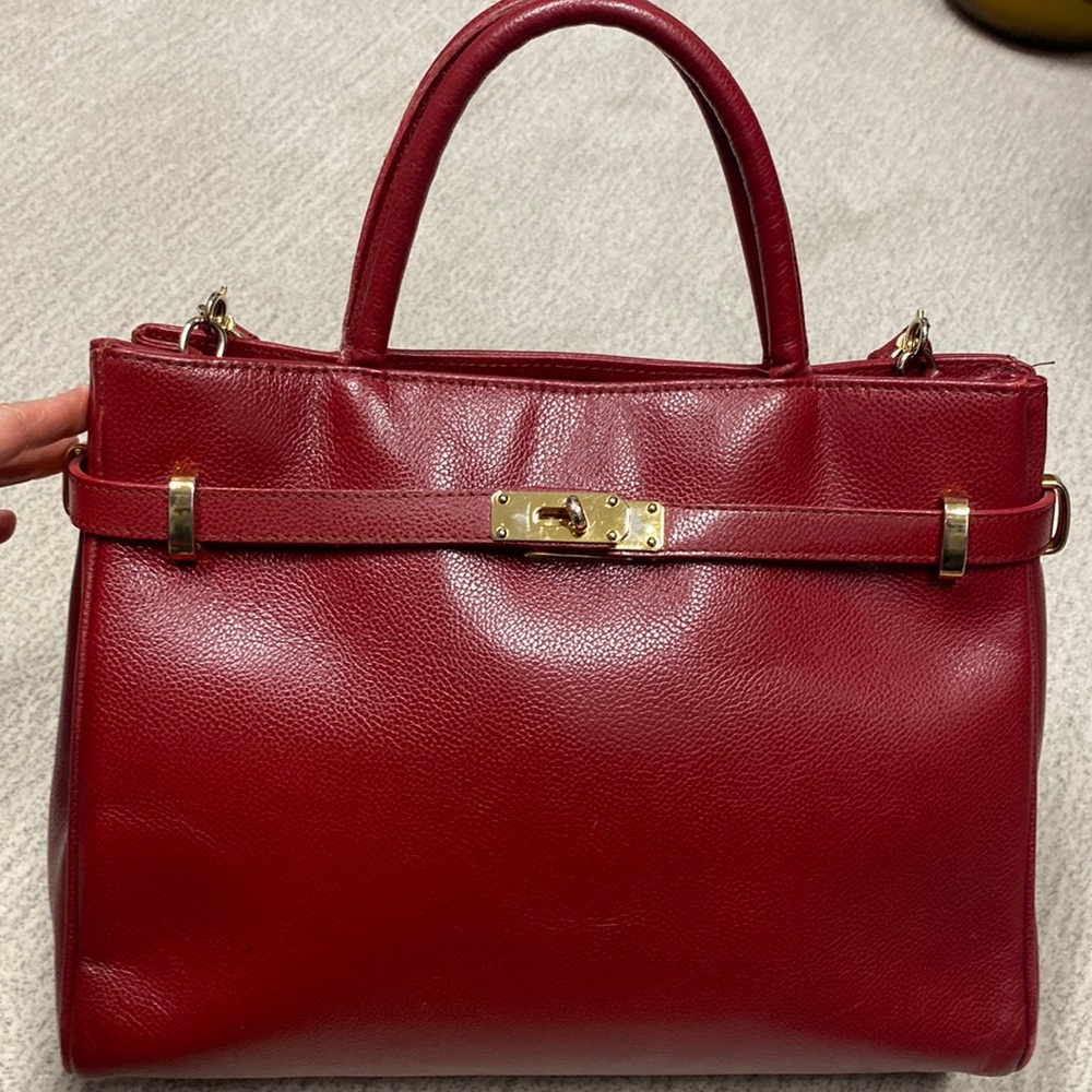 Hand made pebbled leather bag